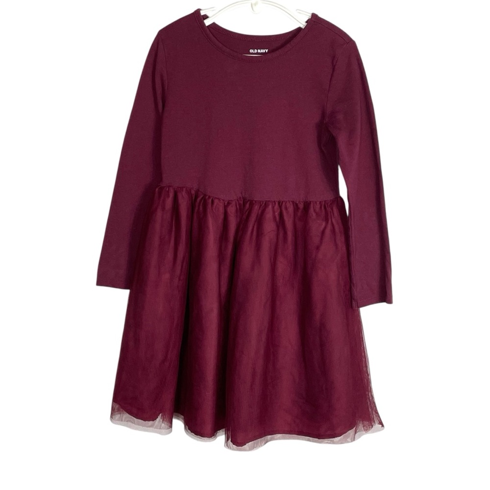 Old Navy Girl's Burgundy Long Sleeve Tutu Dress Size 5T
